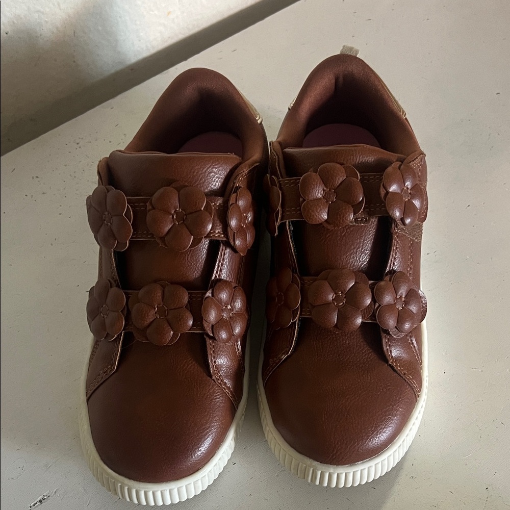 Carter's Brown Floral Kids Sneakers